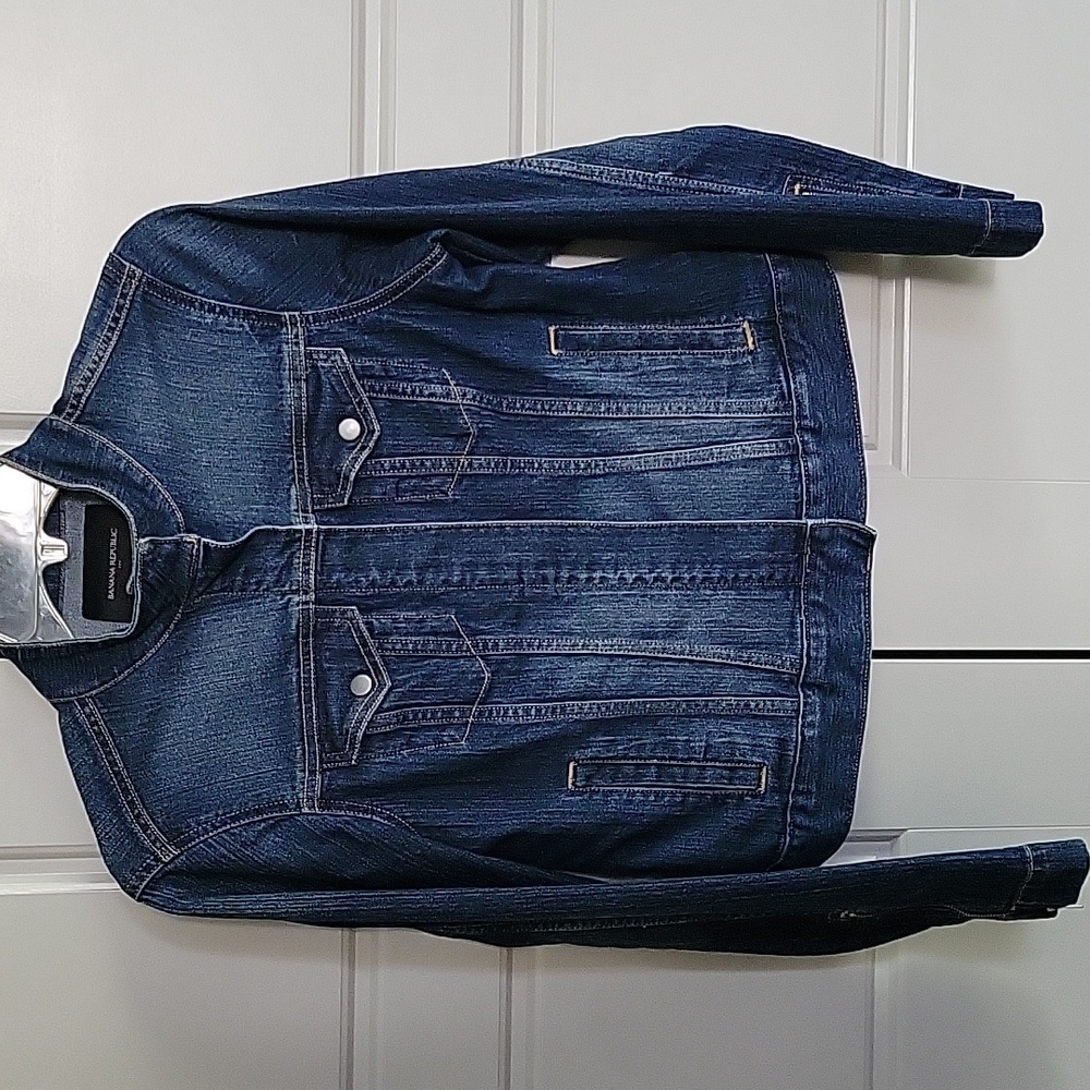 Banana Republic Moto Denim Jean Jacket MEDIUM PETITE